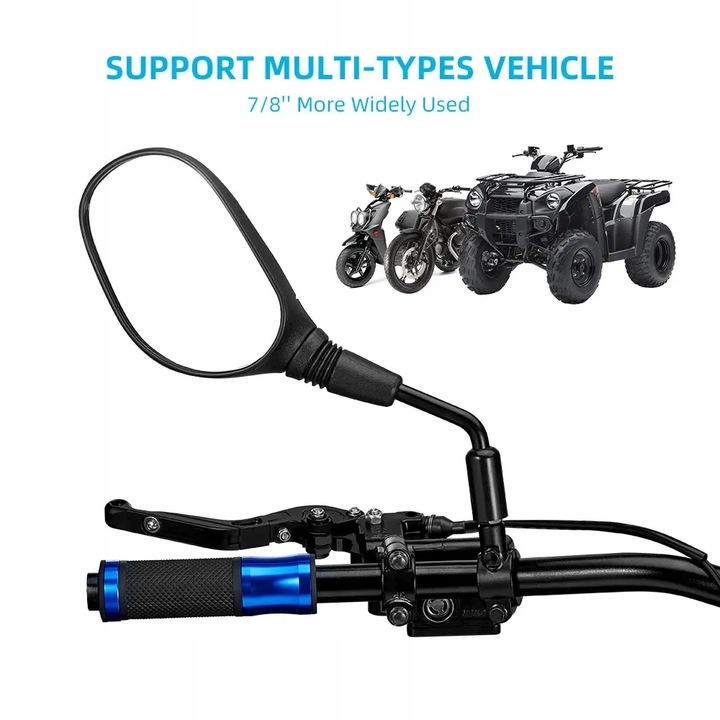 LUSTERKA DO SKUTERA MOTOCYKLA QUADA ATV UNIWERSALNE M8 M10 OBEJMY REDUKCJE