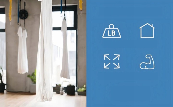 Szarfa akrobatyczna HUŚTAWKA SENSORYCZNA CHUSTA DO AERIAL JOGA 4 metrów