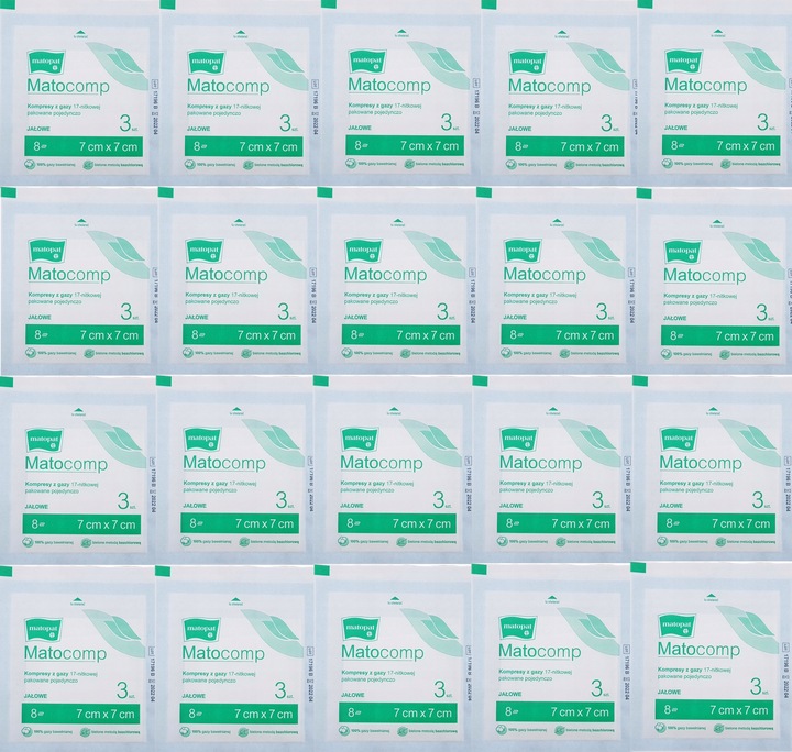 20 x KOMPRESY Z GAZY JAŁOWE 7x7cm (3szt) w opak.