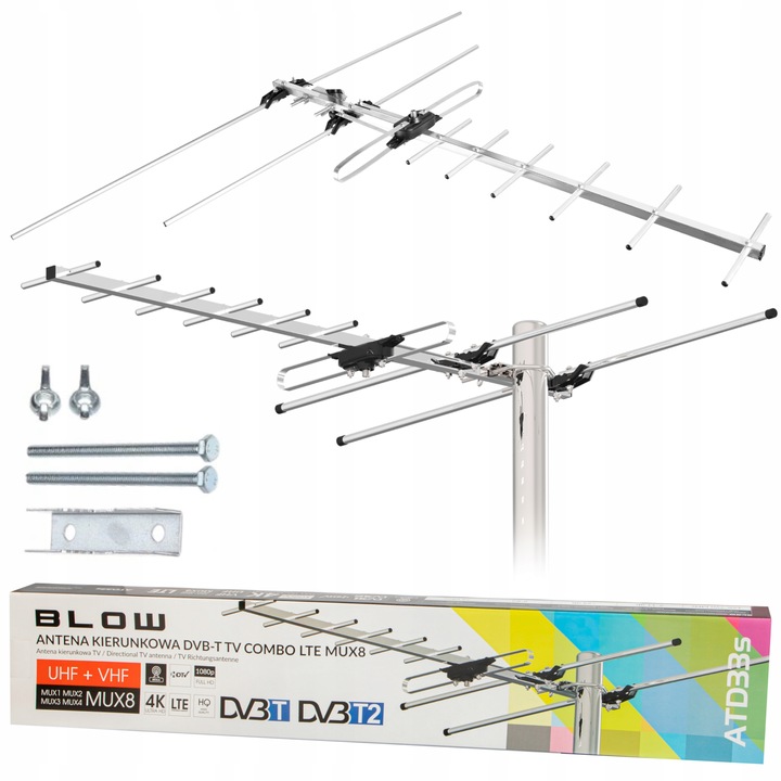ANTENA KIERUNKOWA TV PASYWNA DVB-T2 4K MUX-8 ODBIÓR WSZYSTKICH KANAŁÓW