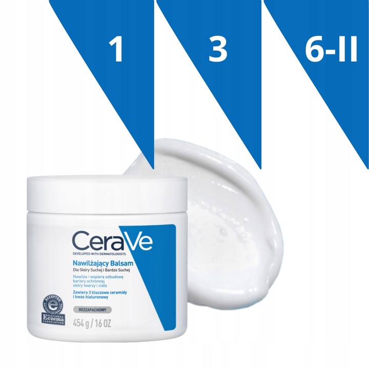 CeraVe Balsam Nawilżający Skóra Sucha i Bardzo Sucha, Twarz i Ciało 454g