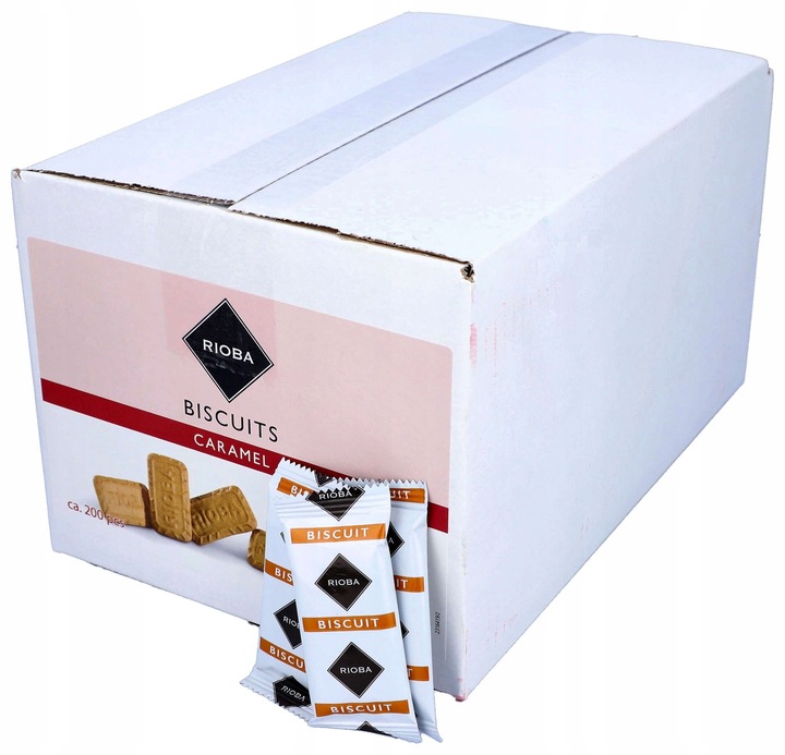CIASTKA DO KAWY karmelowe RIOBA Thank You 1200g 200szt pakowane pojedynczo