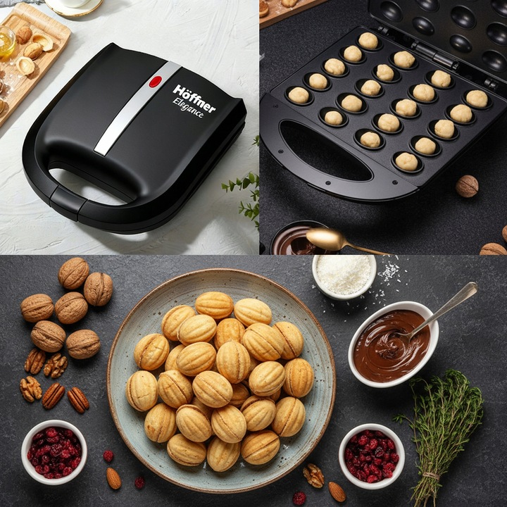 OPIEKACZ DO ORZESZKÓW CIASTEK FORMA 24 szt ELEKTRYCZNY MOC 1400W XXL