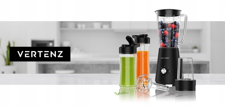 Blender Kielichowy VERTENZ mocny dwa bidony MIKSER 4w1 DO SMOOTHIE