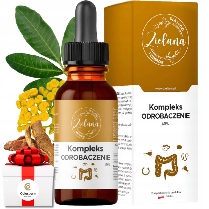 Oryginalny KOMPLEX ZIOŁOWY "ODROBACZENIE" 50ml ZIELANA piołun orzech MPU