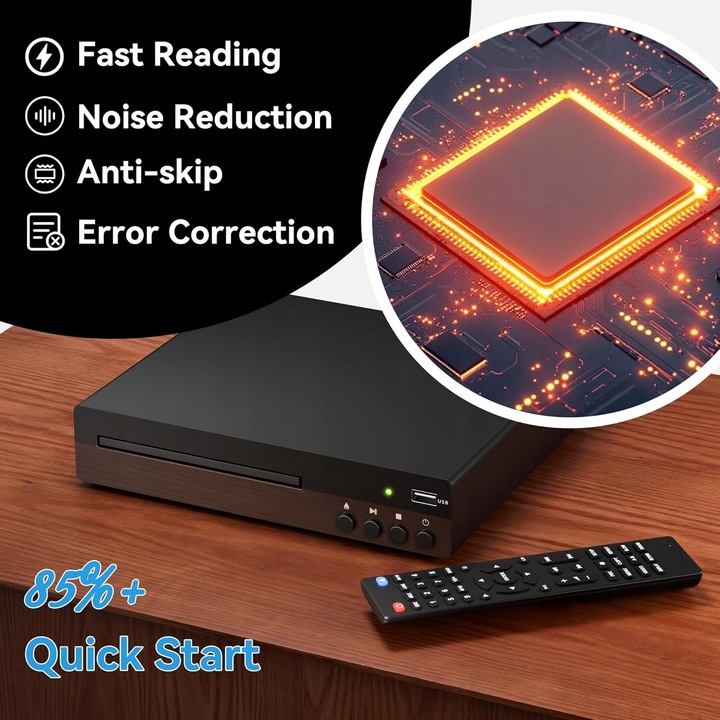 Odtwarzacz DVD i CD, HDMI 1080P dla wszystkich regionów obsługa PAL/NTSC