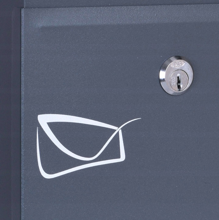 SKRZYNKA POCZTOWA NA LISTY POCZTĘ ULOTKI ANTRACYT NA KLUCZYK STALOWA