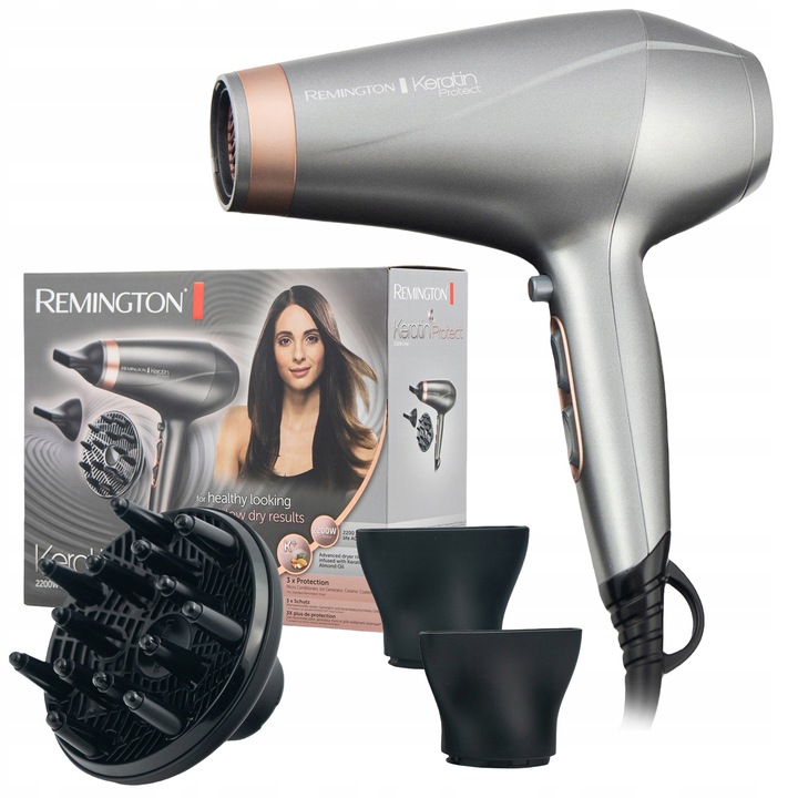 Suszarka do włosów Remington AC8820 Dyfuzor + Koncetrator Keratain Protect