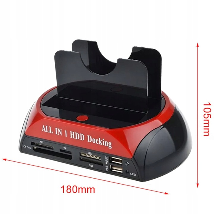 STACJA DOKUJĄCA DO DYSKÓW SATA 2.5' 3.5' IDE HDD SSD USB 3.0 KOPIA ZAPASOWA