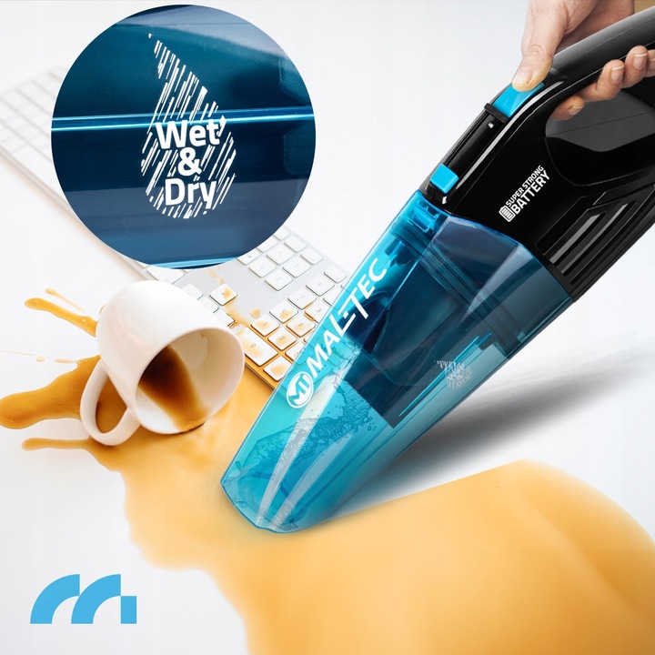 ODKURZACZ RĘCZNY BEZPRZEWODOWY AKUMULATOROWY SAMOCHODOWY CZYŚCI NA MOKRO