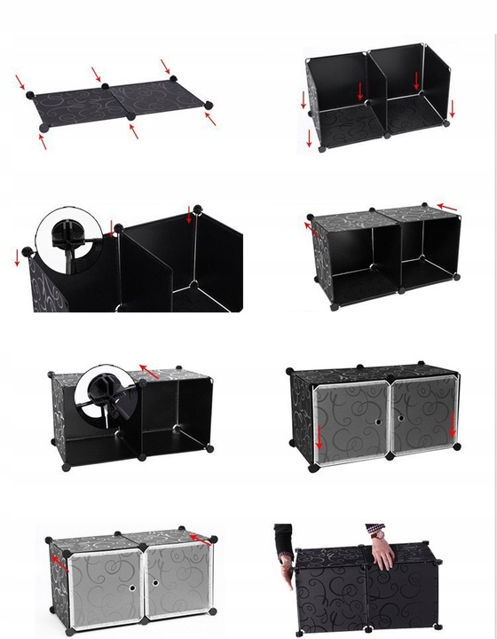 SZAFA MODUŁOWA GARDEROBA UBRANIOWA BIAŁA REGAŁ SŁUPEK ZAMKNIĘTY 4