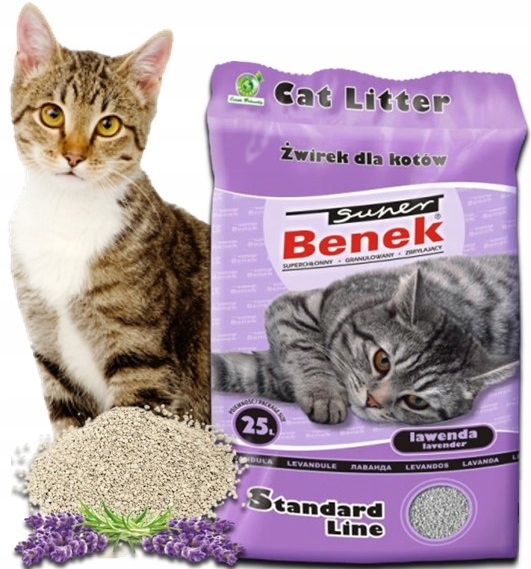 SUPER BENEK Żwirek Lawenda 25l