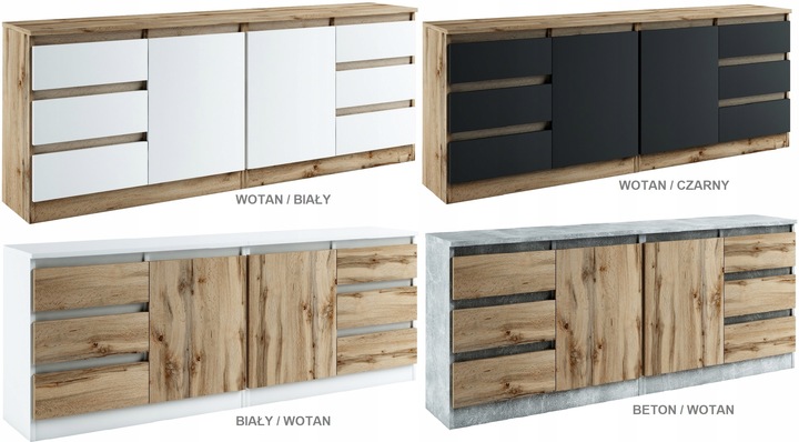 028055 KOMODA / ZESTAW 2d6s/200cm - CZARNY / WOTAN / WOTAN # KOLORY