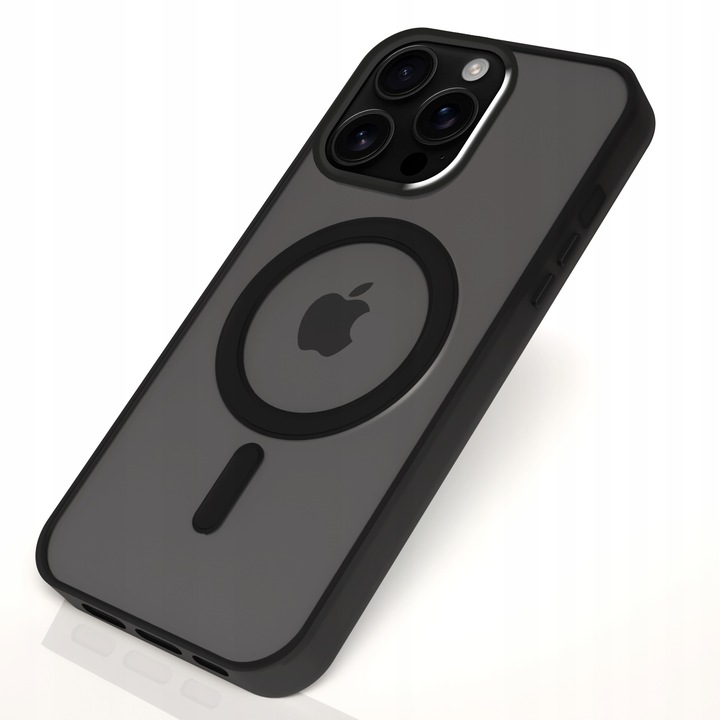 Etui do Apple iPhone 16 Pro Max (Do Magsafe, Magnetyczne, Czarny Mat)+Szkło