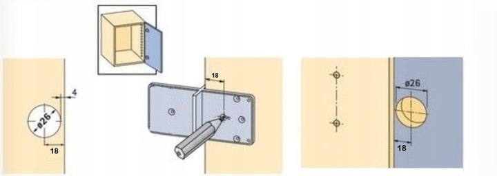 ZESTAW frez do zawiasów puszkowych 35 Z PROWADNICĄ SZABLONEM