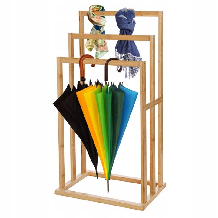 Stojak wieszak łazienkowy drewniany bambus regał drabinka półka uniwersalny