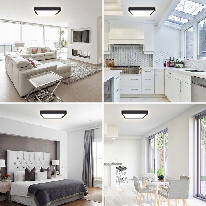 PANEL PLAFON LED 24W NATYNKOWY NIEMRUGAJĄCY CZARNY