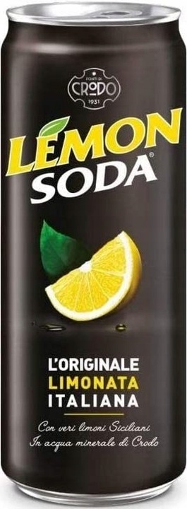 Lemon Soda w puszce Fonti di Crodo włoska cytrynowa lemoniada kwaśna