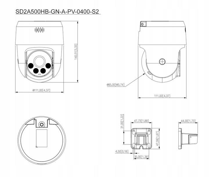 Kamera kopułkowa IP Dahua P5AE-PV 5 Mpx