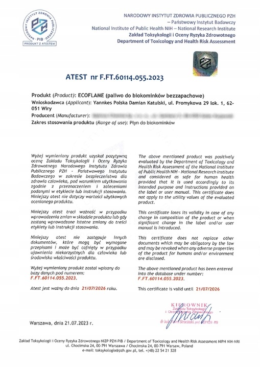 Ecoflame 5L biopaliwo II generacji. Biokominek