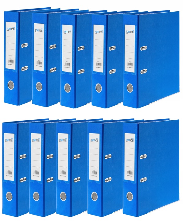 Segregator Niebieski z szyną A4 - 75 mm 10 sztuk