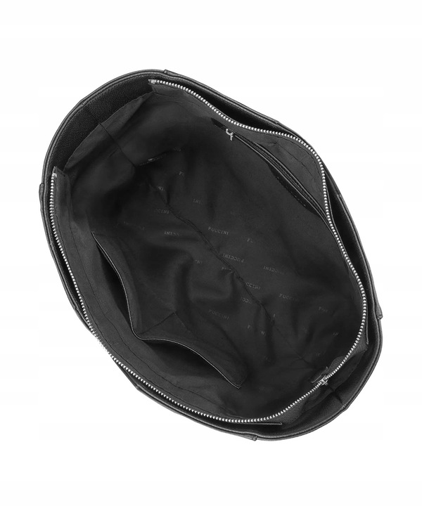 Torebka Shopper Damska PUCCINI Duża Mieści A4 Czarna Z Wycięciami BML053D-1