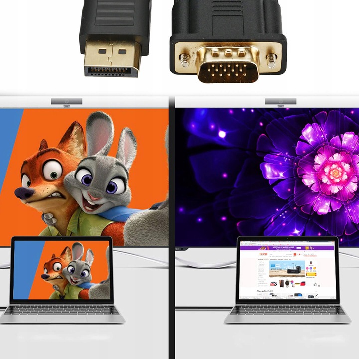 PRZEJŚCIÓWKA ADAPTER DISPLAYPORT DO VGA KONWERTER