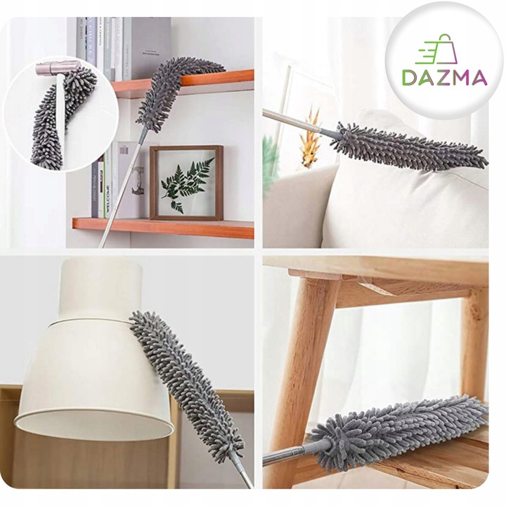 Szczotka do Kurzu Pajęczyn Zmiotka Teleskopowa Miotełka 280 cm Końcówki 4w1