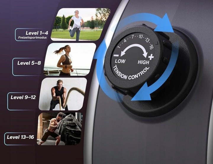 MERACH Wioślarz do 160 kg do domu magnetyczny Bluetooth 16 poziomami oporu