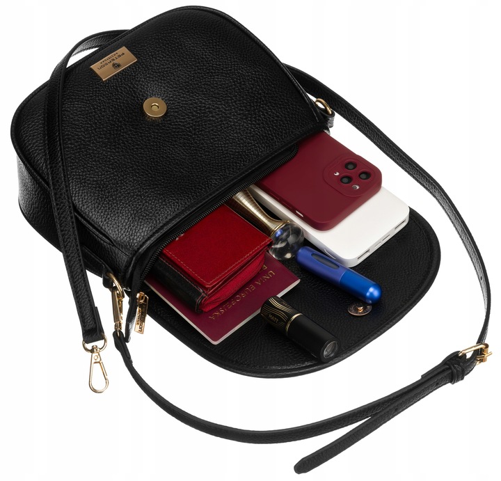 Torebka damska listonoszka PETERSON czarna modna miejska na długim