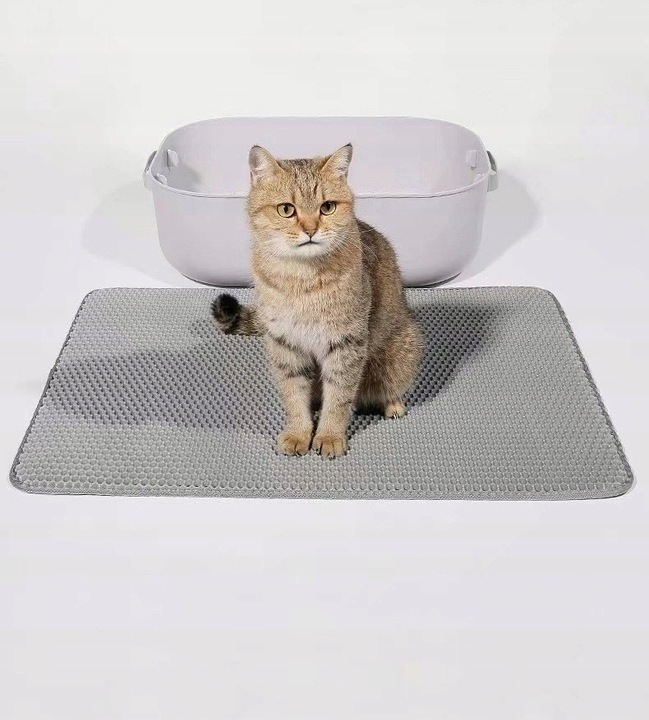 Mata wycieraczka pod kuwetę 60x45 szara Praktyczne rozwiązanie na żwirek!