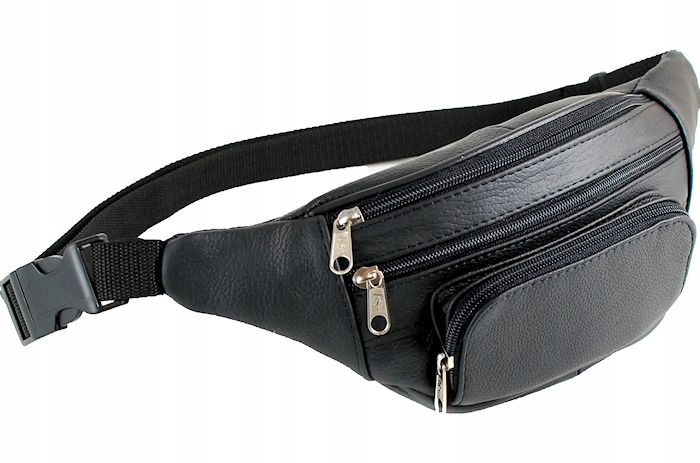 SASZETKA męska nerka biodrowa z paskiem Skóra