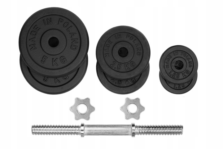 HANTLA ŻELIWNA 1x20kg hantel 20kg gryf obciążenie