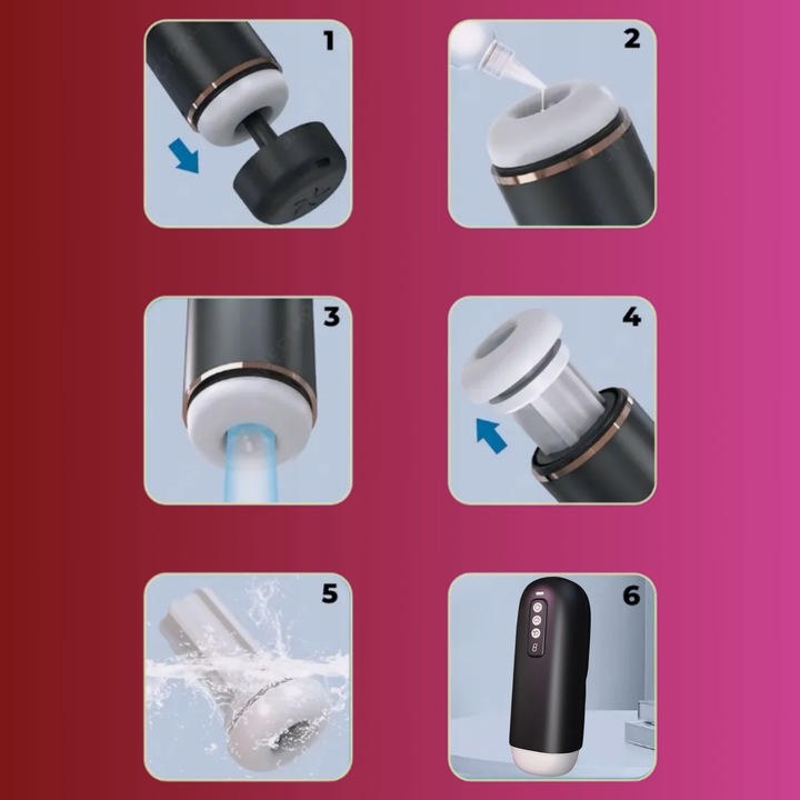 MASTURBATOR MĘSKI automatyczny USTA PUPA POCHWA ssący elektryczny 8 funkcji