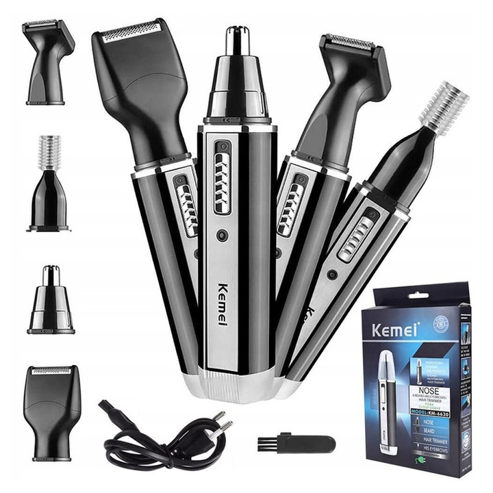 TRYMER GOLARKA DO NOSA USZU GOLENIE BRODY WŁOSÓW ZAROSTU 4w1 MOCNY grzebień