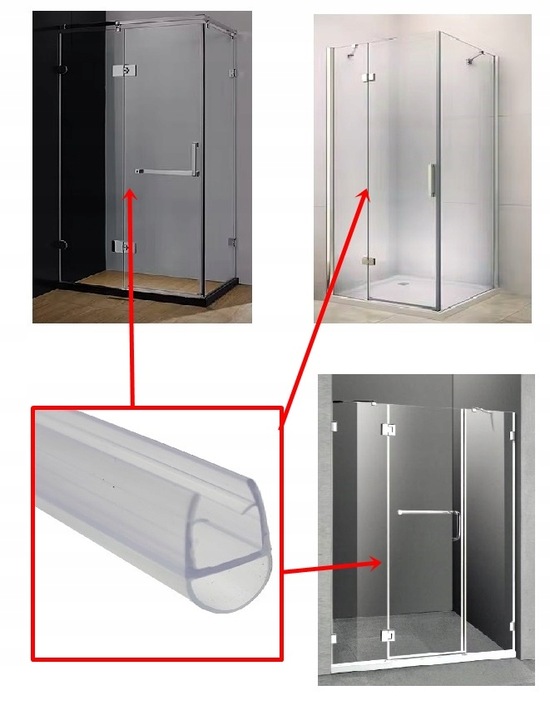 Uszczelka do kabiny drzwi parawanu boczna pionowa 5 6 mm 200 cm 2 m