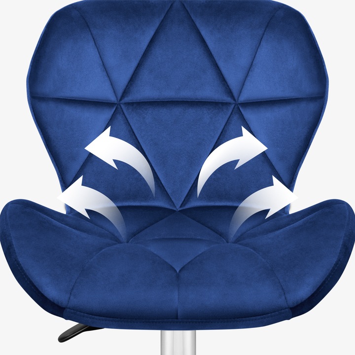 Fotel biurowy obrotowy MARK ADLER niebieski welurowy tapicerowany do