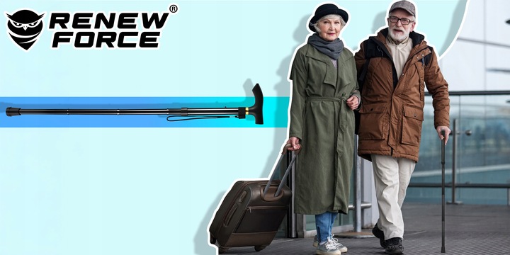 LASKA REGULOWANA TELESKOPOWA DLA SENIORÓW INWALIDÓW DO WPOMAGANIA CHODZENIA