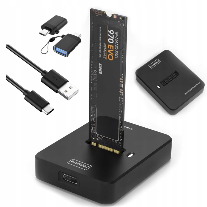 Adapter SSD NVME PCIe SATA NGFF 2w1 kieszeń dysk M.2 USB 3.0 USB-C 10GB g2