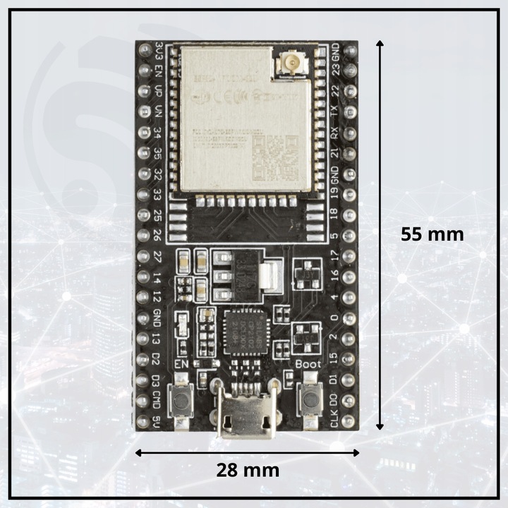 ESP32 ESP-WROOM-32U WiFi Bluetooth NodeMCU DevKitC płytka IoT U.FL