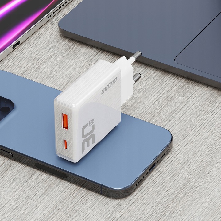 SZYBKA ŁADOWARKA DO TELEFONU PD 30W ŁADOWARKA SIECIOWA USB-C / USB-A QC 3.0