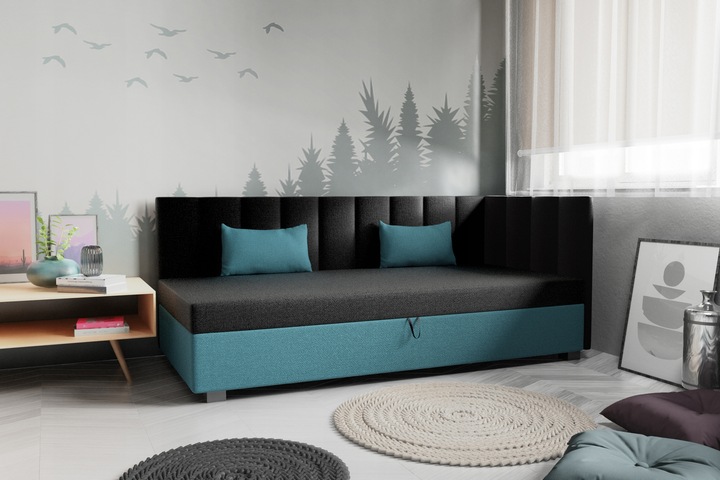 Tapczan pojedynczy 120cm Paula materac+oparcie