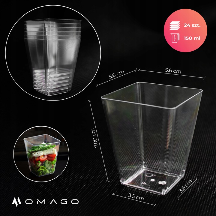 PUCHARKI do DESERÓW POJEMNIK NA ŻYWNOŚĆ na DESERY na DESERKI 24szt 150ml