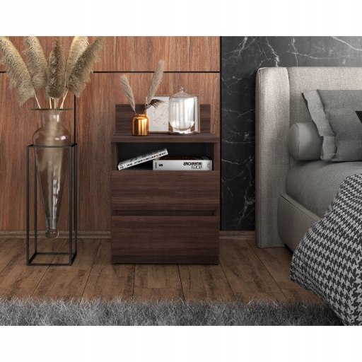 Szafka Nocna Stolik Nocny Wenge 40CM 2S Skrzynia Nakastlik Do Sypialni
