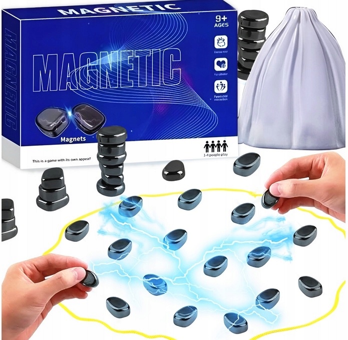 GRA MAGNETYCZNE KAMIENIE 40X STRATEGICZNA EDUKACYJNA GRA PLANSZOWA 40 SZTUK