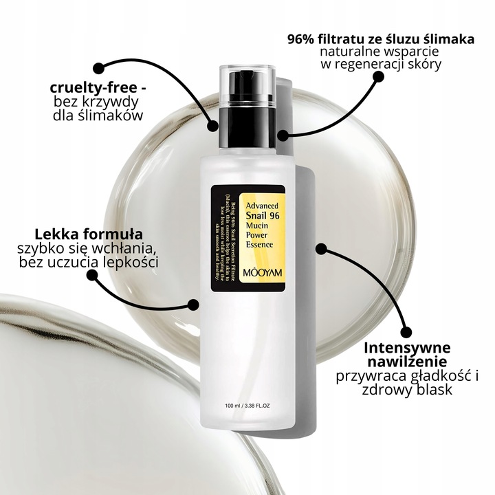 MOOYAM - Advanced Snail 96 Mucin Power Essence, Serum do twarzy (100g)