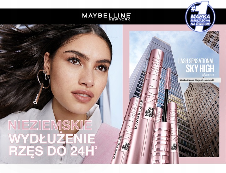 Sky High Tusz Do Rzęs Maybelline Czarna Mascara Wydłużająca 7,2 ml