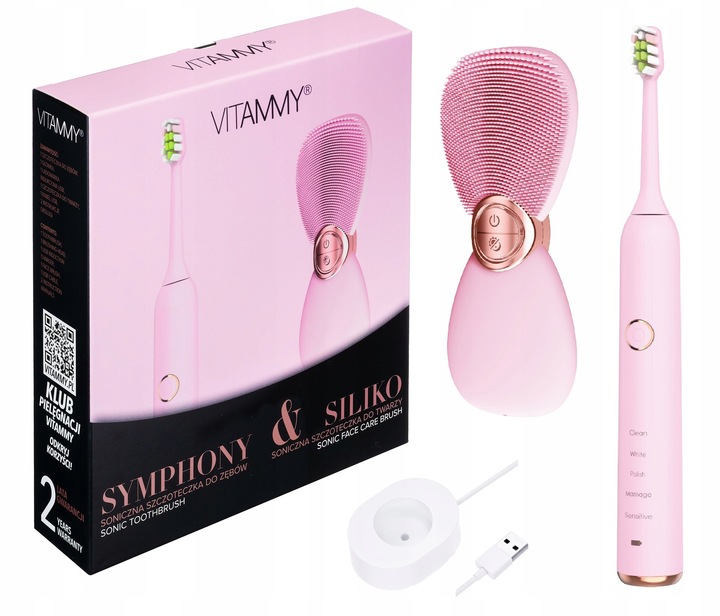 SZCZOTECZKA SONICZNA DO ZĘBÓW VITAMMY SYMPHONY + SZCZOTECZKA DO TWARZY