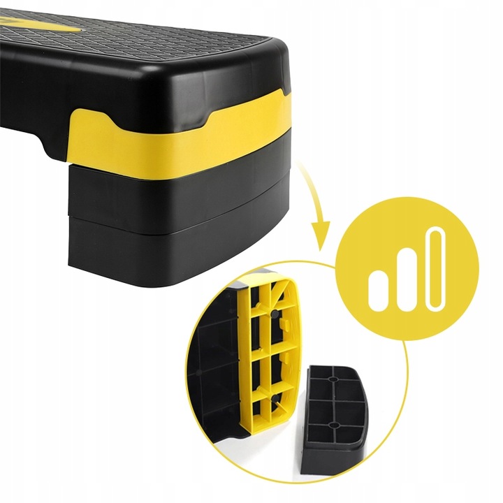 STEP SCHODEK DO ĆWICZEŃ DO AEROBIKU FITNESS 3 STOPNIOWY REGULOWANY SOLIDNY