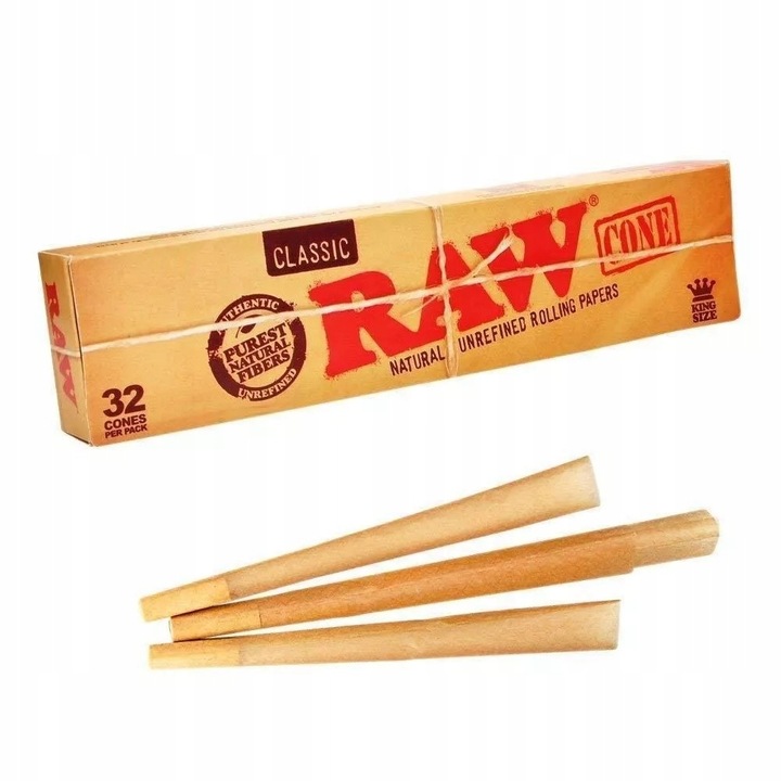 RAW CLASSIC CONE skręcone bibułki 32 szt King Size